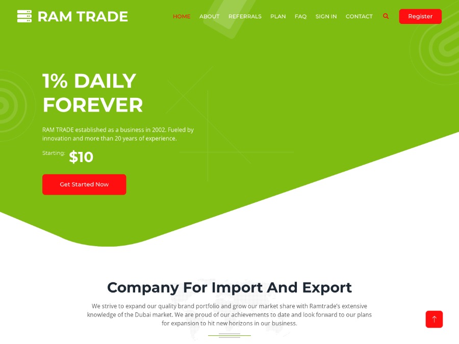 RAM TRADE - 1% daily forever = 30% per month, $10;