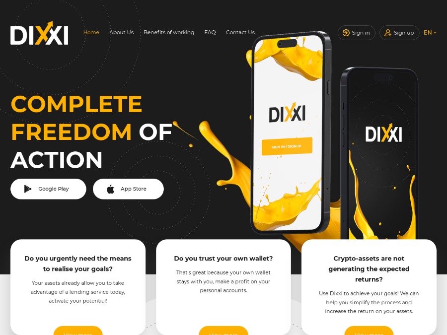 DIXXI - 0.8 - 1% on work days until net profit 100% - 200%;