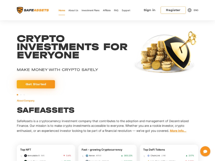SafeAssets - 0.24% daily for 30 days, $50;